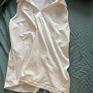Jofit large Sleeveless White Collared Top